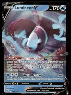 Pokemon Cards Lumineon V 040/172 Brilliant Stars Holo Rare V NM - Image 1