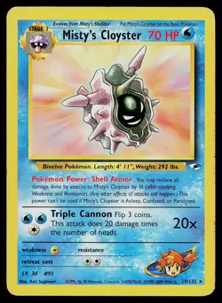 Pokemon Card Gym Heroes Misty's Cloyster 29/132 Unlimited Rare - Image 1