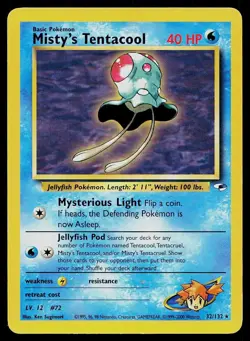 Pokemon Card Gym Heroes Misty's Tentacool 32/132 Unlimited Rare - Image 1