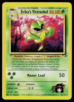 Pokemon Card Gym Heroes Erika's Victreebel 26/132 Unlimited Rare - Image 1
