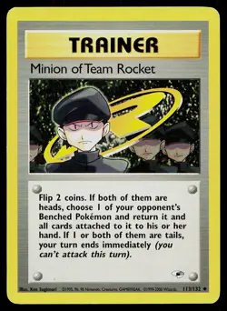 Pokemon Card Gym Heroes Minion of Team Rocket 113/132 Unlimited Uncommon - Image 1