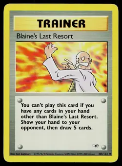 Pokemon Card Gym Heroes Blaine's Last Resort 105/132 Unlimited Uncommon - Image 1
