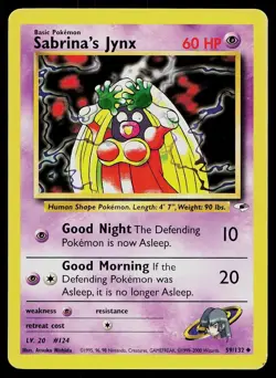 Pokemon Card Gym Heroes Sabrina's Jynx 59/132 Unlimited Uncommon - Image 1