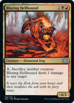 1x Blazing Hellhound - Foil - Double Masters 2022 - Near Mint, English - MTG! - Image 1
