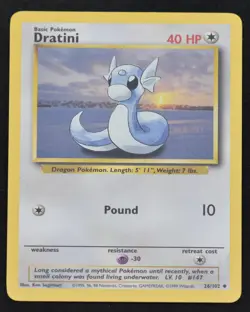 Dratini 26/102 Base Set Unlimited Near Mint Uncommon Pokemon - Image 2