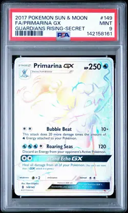 POKEMON GUARDIANS RISING PRIMARINA GX #149 SECRET RARE HOLO PSA 9 MINT #41387601 - Image 1