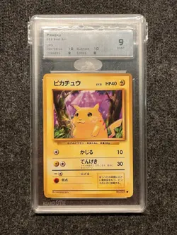 Pokemon TCG Pikachu No. 025 #25 Base Set Basic Japanese Vintage 1996 MTG Grade 9 - Image 1