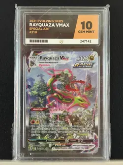 ACE 10 Rayquaza VMAX 218/203 ALT ART Pokemon Card Swsh07 Evolving Skies GEM MINT - Image 1