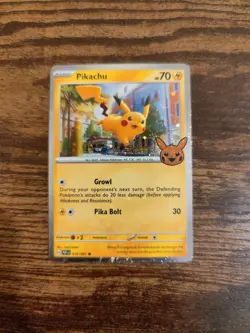 2024 Pokemon Trick or Trade Pikachu holo card PAF018/091 - Image 1