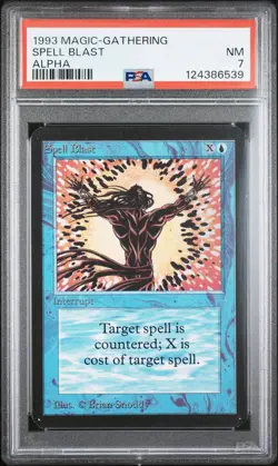 1993 MTG LTD ED ALPHA SPELL BLAST PSA 7 - Image 1