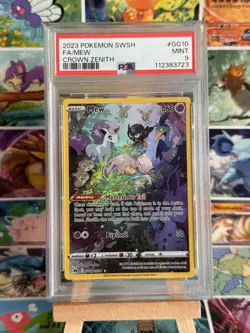 Pokemon Card TCG Mew GG10/GG70 Crown Zenith: Galarian Gallery Holo PSA 9 MINT! - Image 1