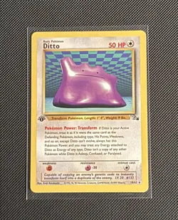Pokemon TCG Ditto Fossil 18/62 Regular Card, 1st Edition - Image 1