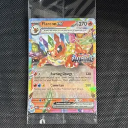 Flareon EX 014/131 Prismatic Evolutions Stamped Surprise Box Promo Card SEALED - Image 1