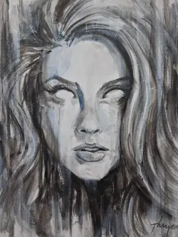 Altered Mtg Hand Painted Ghost Girl Commission One Of A Kind - Image 1