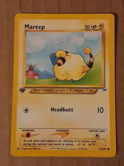 Pokemon Mareep 75/105 1st Edition NEO Destiny NM See Pictures - Image 1