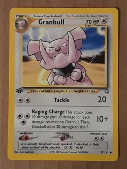 Pokemon Granbull 37/111 Neo Genesis 1st Edition LP-NM See Pictures - Image 1