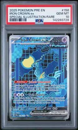 2025 POKEMON PRE EN-PRISMATIC EVOLUTIONS #158 IRON CROWN EX PSA 10 - Image 1