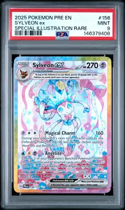 2025 POKEMON PRE EN-PRISMATIC EVOLUTIONS #156 SYLVEON EX PSA 9 - Image 1