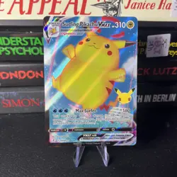 Pokemon Surfing Pikachu VMAX Ultra Rare Celebrations 009/025 NM - Image 1