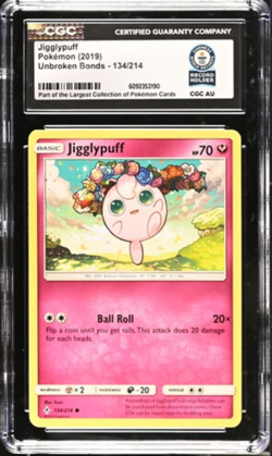 Pokemon CGC Guinness World Record Breaks - Jigglypuff #134 Sm-Unbroken Bonds - Image 1