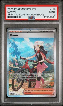 2025 POKEMON PFL EN-PHANTASMAL FLAMES SPECIAL ILLUSTRATION RARE #129 DAWN PSA 9 - Image 1
