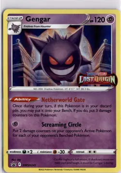 Pokemon Gengar SWSH241 Black Star Promo Lost Origin Prerelease Stamp - Image 1