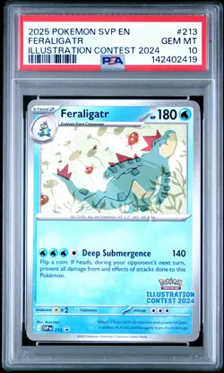 2025 POKEMON SVP EN-SV BLACK STAR PROMO #213 FERALIGATR PSA 10 - Image 1
