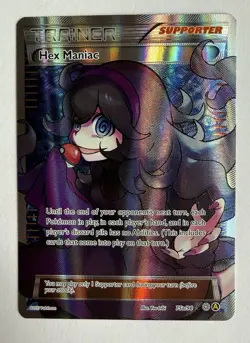 Pokemon Hex Maniac Trainer Supporter Full Art Holo 75a/98 XY Alternate Art 2017 - Image 1