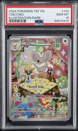 2024 POKEMON TEF EN-TEMPORAL FORCES ILLUSTRATION RARE #183 CINCCINO PSA 10 - Image 1