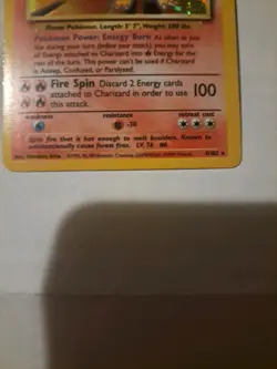 Pokemon Charizard Holo Trading Card Game Wizards of the Coast Base Set - Image 3