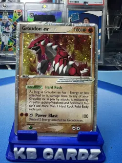 Pokemon TCG Groudon ex 93/100 EX Crystal Guardians Ultra Rare Holo 100 HP Card - Image 1