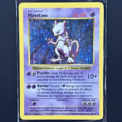 Mewtwo 10/102 Shadowless Base Set Holo Rare Pokemon Card TCG Vintage 1999 DMG - Image 1
