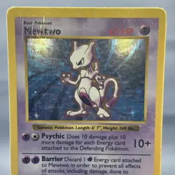 Mewtwo 10/102 Shadowless Base Set Holo Rare Pokemon Card TCG Vintage 1999 DMG - Image 3
