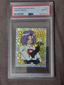 PSA 8 NM/MT 1999 MERLIN POKEMON S36 JAMES-PRISM - Image 1