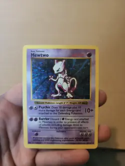 Pokemon TCG Mewtwo Base Set 10/102 Holo Shadowless Holo Rare - Image 1