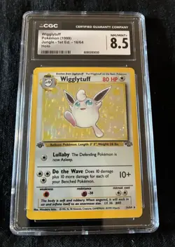1999 Pokemon Jungle TCG Wigglytuff 1st Edition 16/64 Holo Rare CGC 8.5 NM/Mint + - Image 1