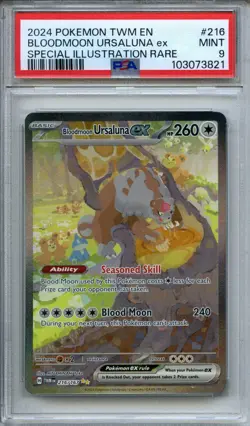 Pokemon Twilight Masquerade Illustration Rare Blood Moon Ursaluna #216/167 PSA 9 - Image 1
