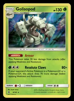 Golisopod 9/145 Rare Guardians Rising Holo Pokemon NM - Image 1