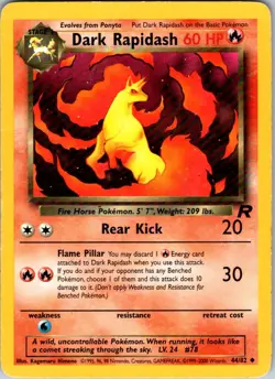Dark Rapidash 44/82 Uncommon Team Rocket Pokemon Unlimited Heavily Played - Image 1
