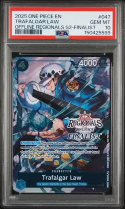 2025 ONE PIECE OFFLINE REGIONALS FINALIST OP07-047 TRAFALGAR LAW PROMO PSA 10 - Image 1