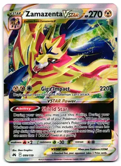 Zamazenta VSTAR 099/159 - Crown Zenith Rare VSTAR Pokemon TCG Holo - NM Card - Image 1