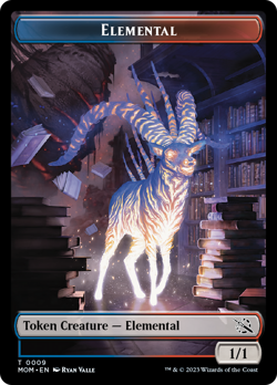 MTG - Elemental (9) Wrenn and Realmbreaker Emblem Double-Sided Token Foil - Image 2