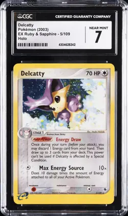 2003 DELCATTY EX RUBY & SAPPHIRE #5/109 POKEMON CGC 7 - Image 1