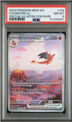 2023 POKEMON MEW EN-151 | SPECIAL ILLUSTRATION RARECHARIZARD EX 199 PSA 8 - Image 1