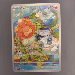 Pokemon TCG Castform Sunny Form Illustration Surging Sparks 195/191 - Image 1