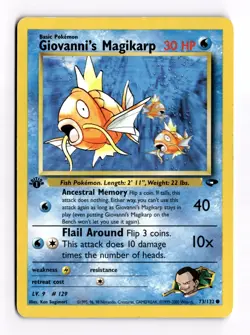 Pokemon Card - Gym Challenge 73/132 - GIOVANNI'S MAGIKARP *1st Edition* - Image 1