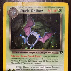 Dark Golbat 7/82 Team Rocket Holo Rare WOTC Pokemon Card HP - Image 2