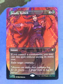 1x FOIL BORDERLESS Deadly Rollick, LP (see photos), CMM, Magic the Gathering MtG - Image 1