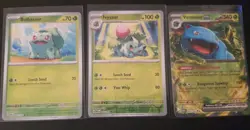 BULBASAUR IVYSAUR VENUSAUR SET Pokemon 151 Holo Complete Evolution Pokemon TCG - Image 1