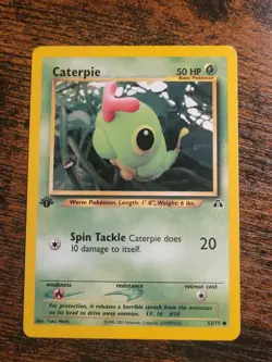 Pokemon 1st Edition Caterpie 53/75 Neo Discovery LP NM - Image 1